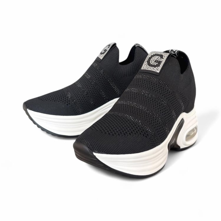 Guja Kadın Taş Detaylı Bağcıksız Sneaker Siyah