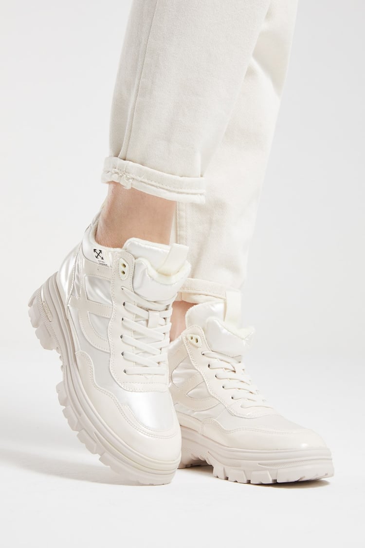 Kadın Bağcıklı Sneaker BEJ