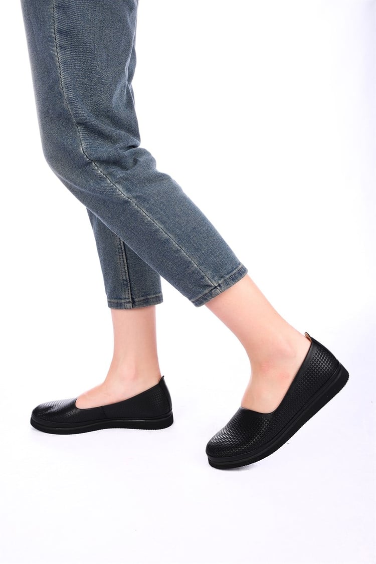 Kadın Hakiki Deri Comfort Ayakkabı SİYAH