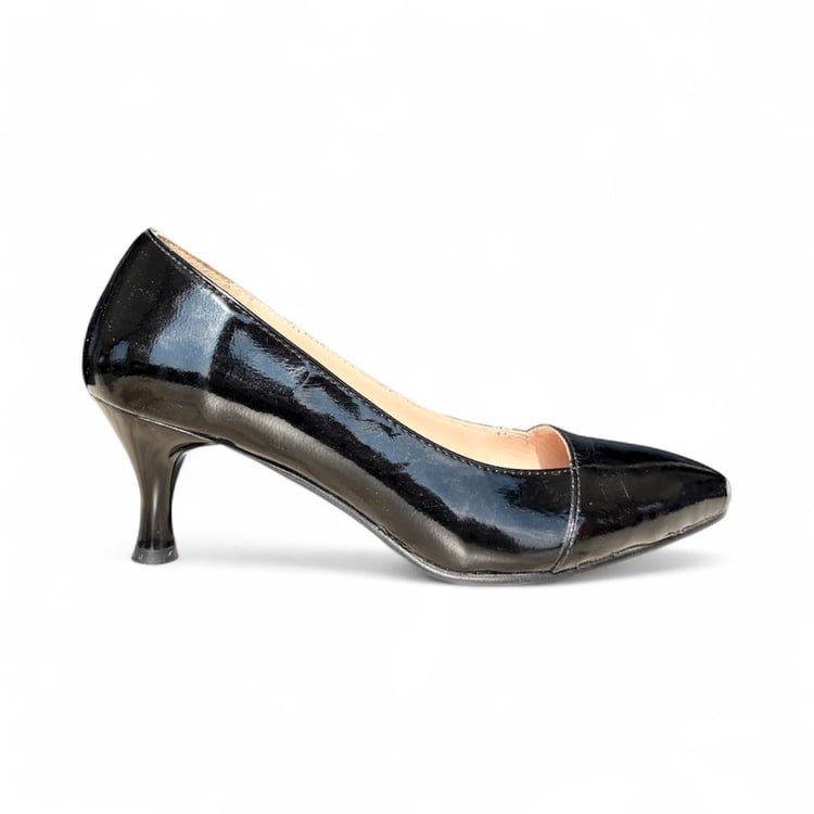 Kadın Hakiki Deri Stiletto Siyah Rugan
