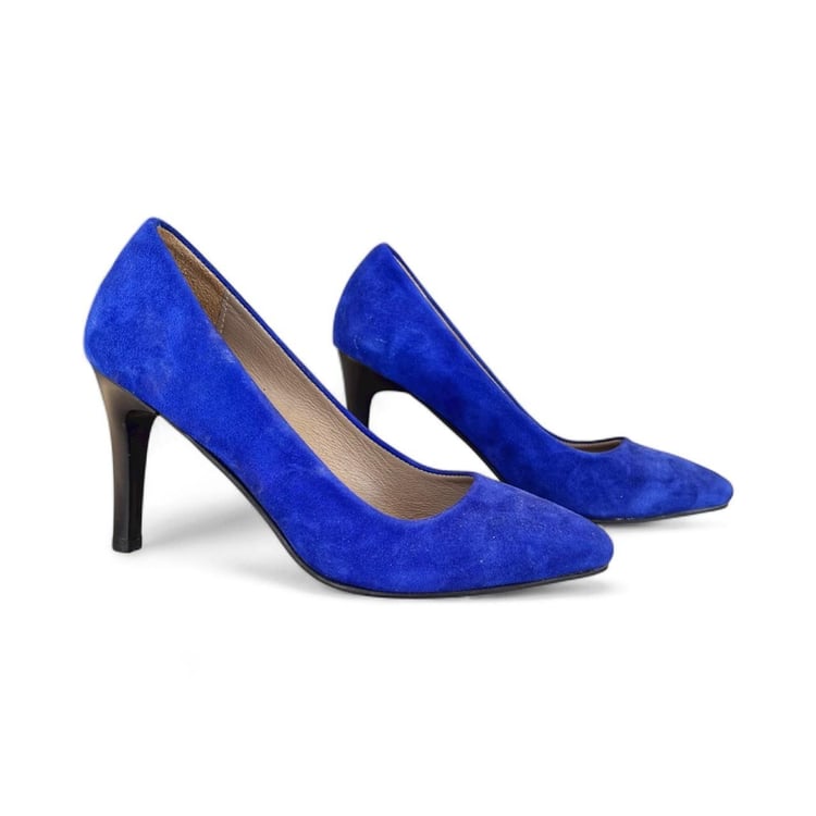 Kadın Hakiki Deri Stiletto Süet Mavi