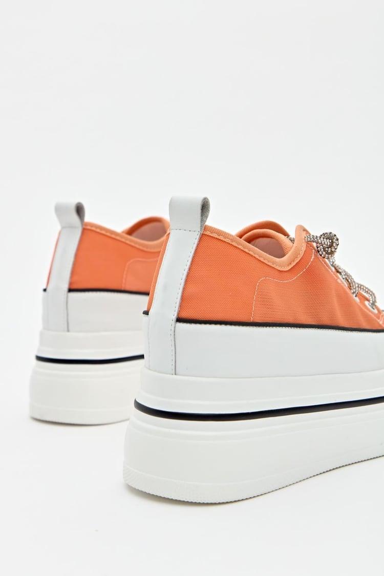 Kadın Yüksek Taban Bağcıklı Sneaker TURUNCU