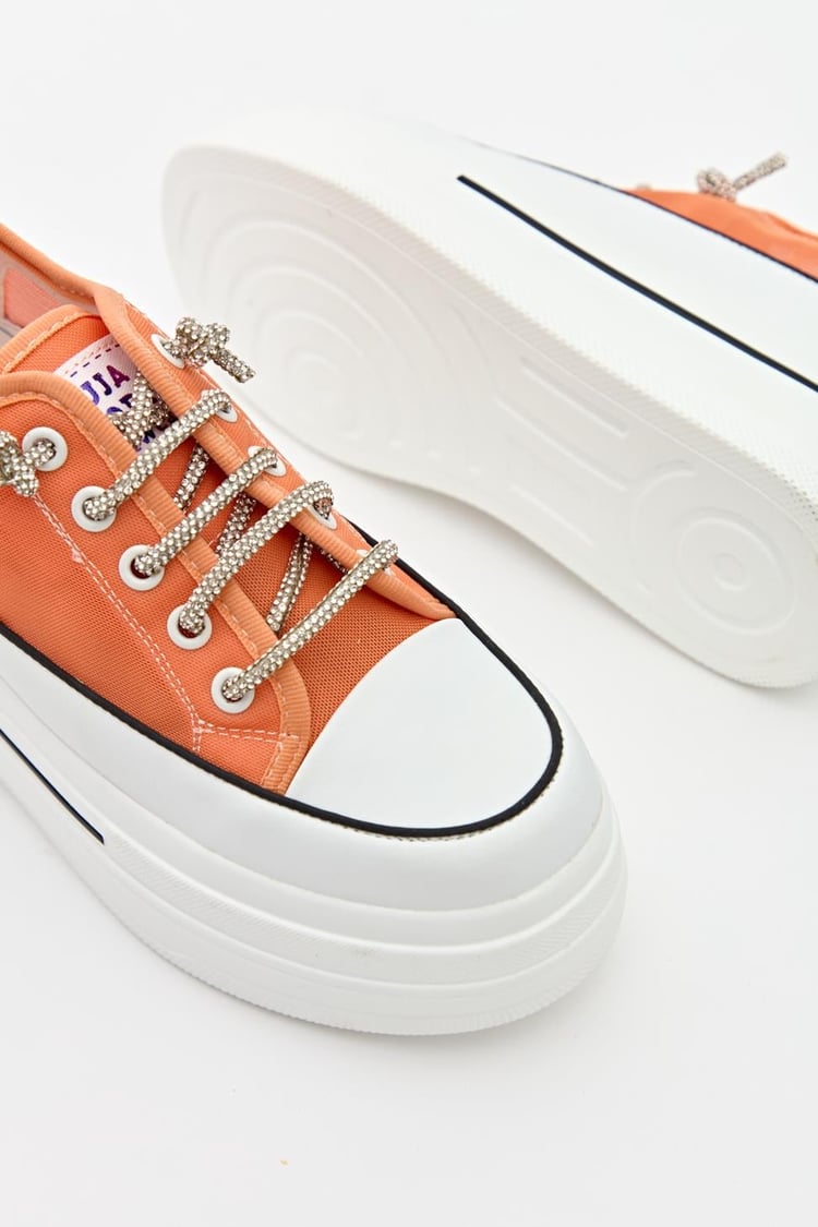Kadın Yüksek Taban Bağcıklı Sneaker TURUNCU
