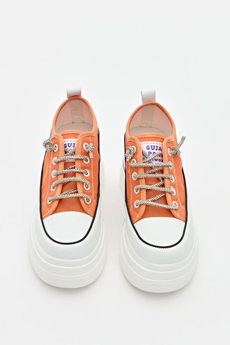 Kadın Yüksek Taban Bağcıklı Sneaker TURUNCU
