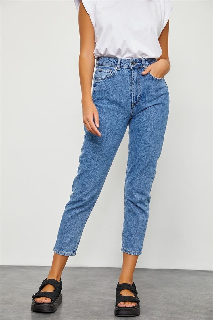 Açık Mavi Yüksek Bel Cepli JeanST060S20437009