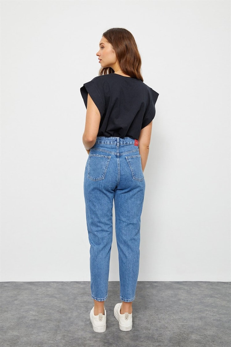 Açık Mavi Yüksek Bel Cepli JeanST060S20437009