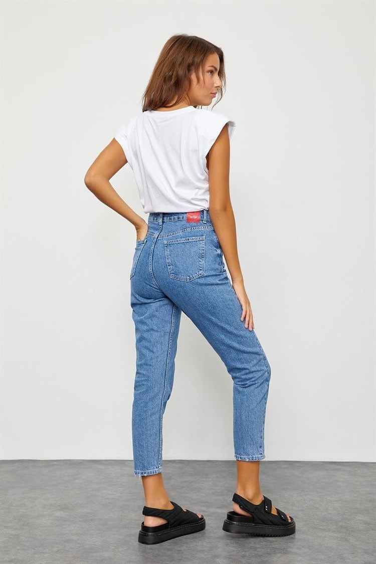 Açık Mavi Yüksek Bel Cepli JeanST060S20437009