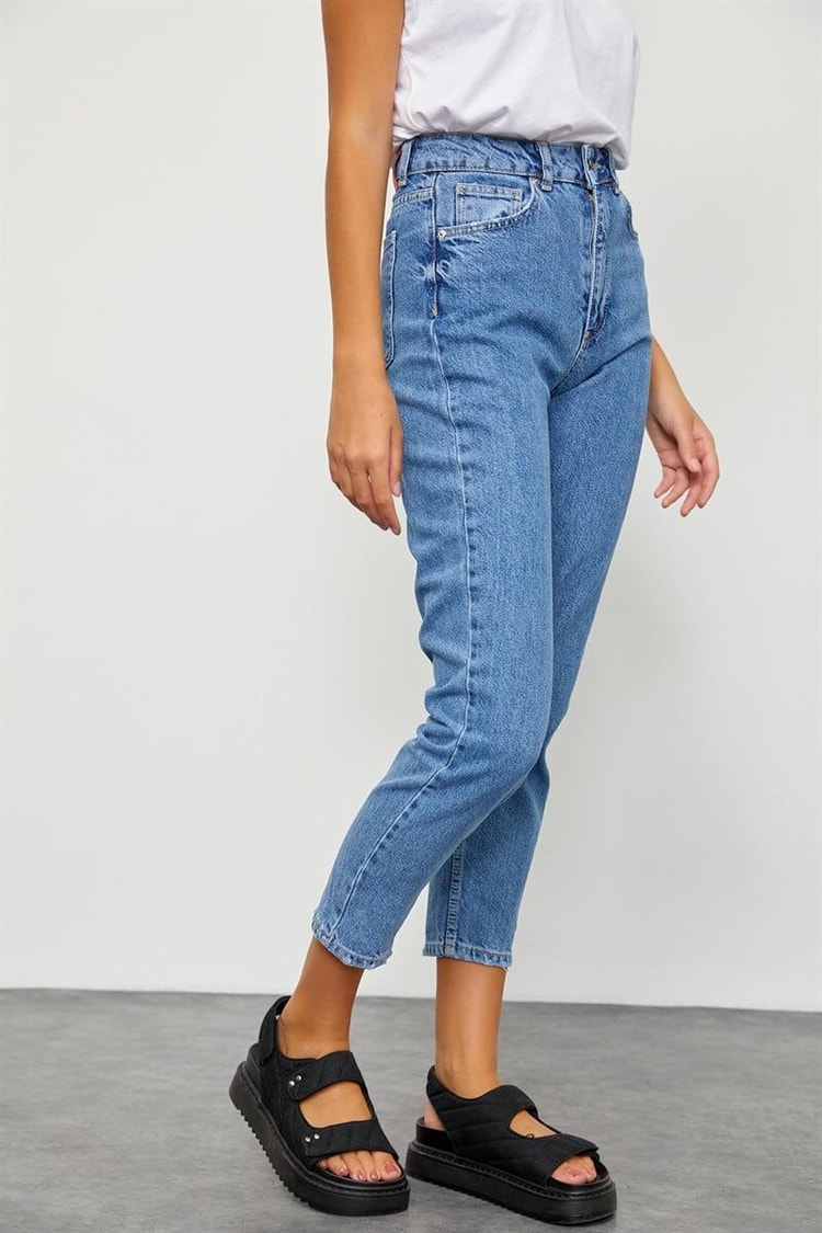Açık Mavi Yüksek Bel Cepli JeanST060S20437009