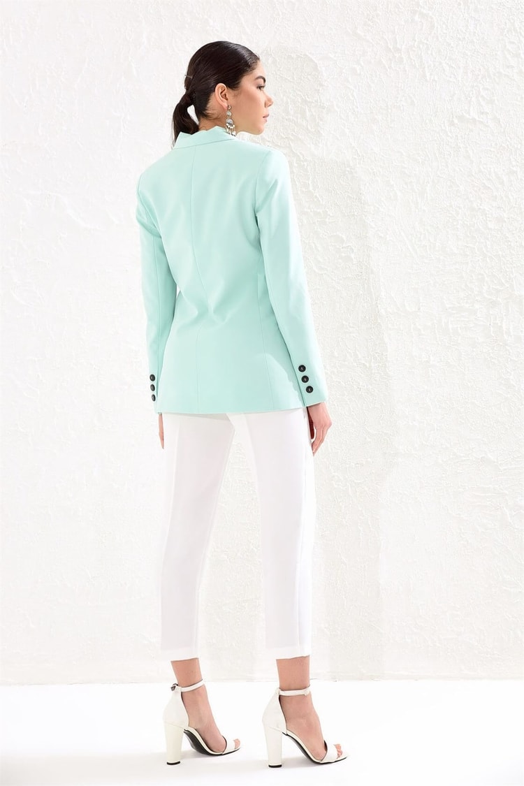 Açık Mint  Kruvaze Uzun Kol Blazer CeketST050S9014401