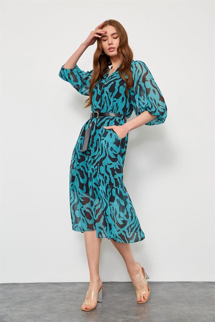Atlantis Kemerli Zebra Desen ElbiseST060S40107502