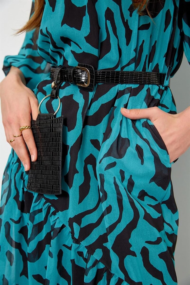 Atlantis Kemerli Zebra Desen ElbiseST060S40107502