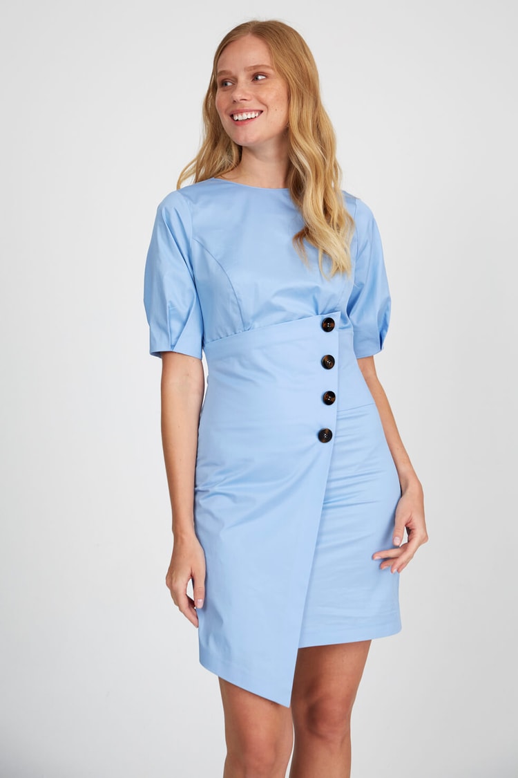 Bebe Mavi Kısa Kol Mini ElbiseST050S4059503