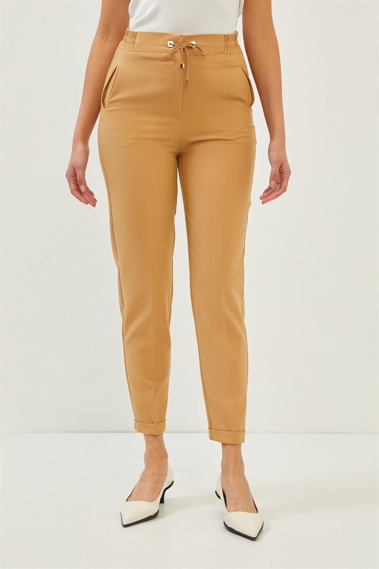 Bej Bağlama Detaylı Lastikli Jogger PantolonST060S20662001