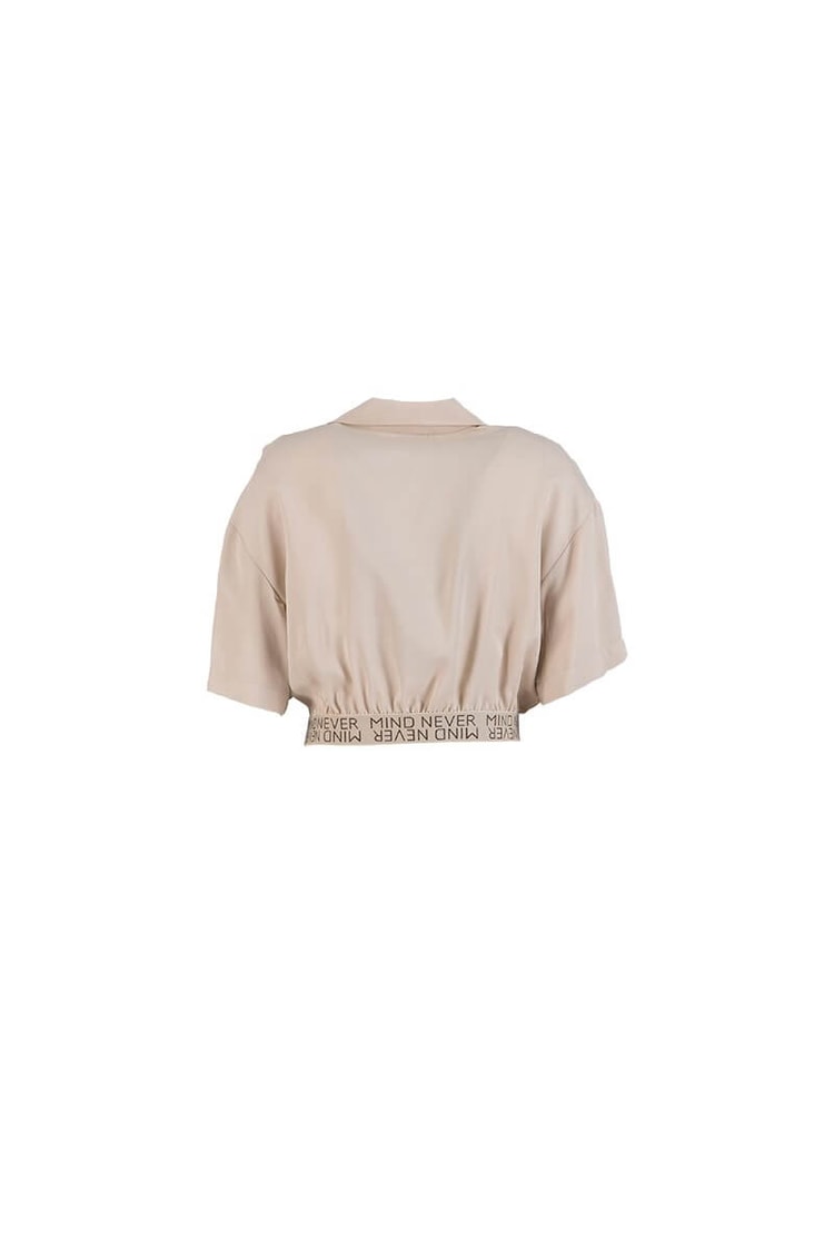 Bej Beli Lastik Detaylı Bluz Palazzo Pantolon TakımST060S30762002
