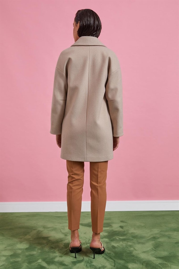Bej Kruvaze Oversize Kaşe KabanST060W64135002