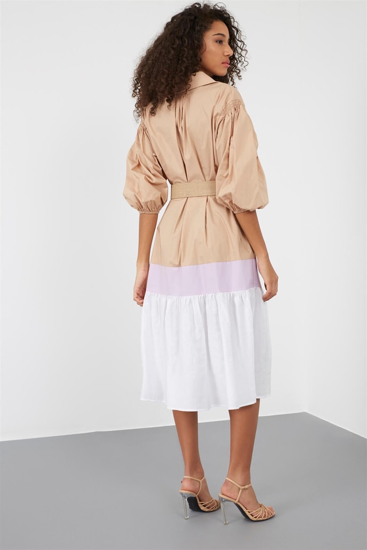 Bej-Lila ElbiseST050S4042601
