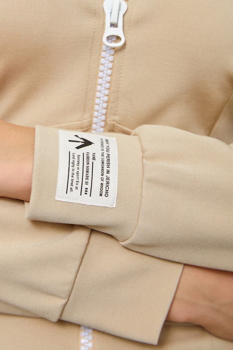 Bej Rayon Fermuar Detaylı Bedene Oturan ElbiseST060S40106801