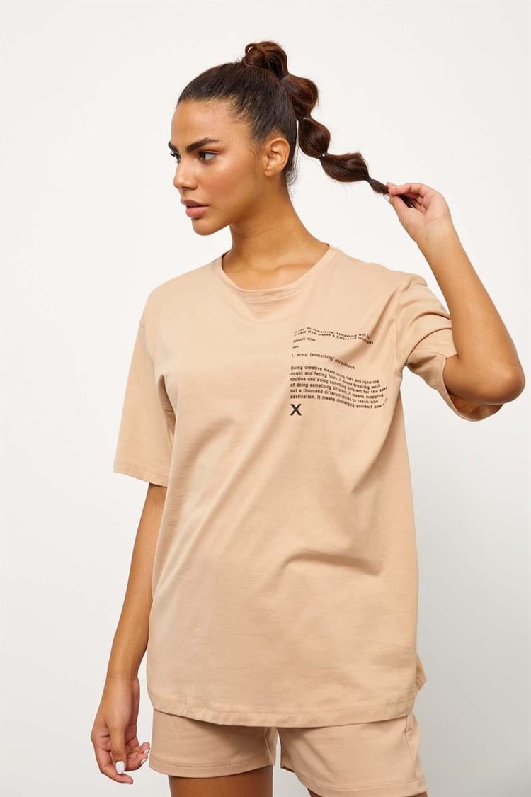 Bej T-Shirt Şort TakımST060S83102002