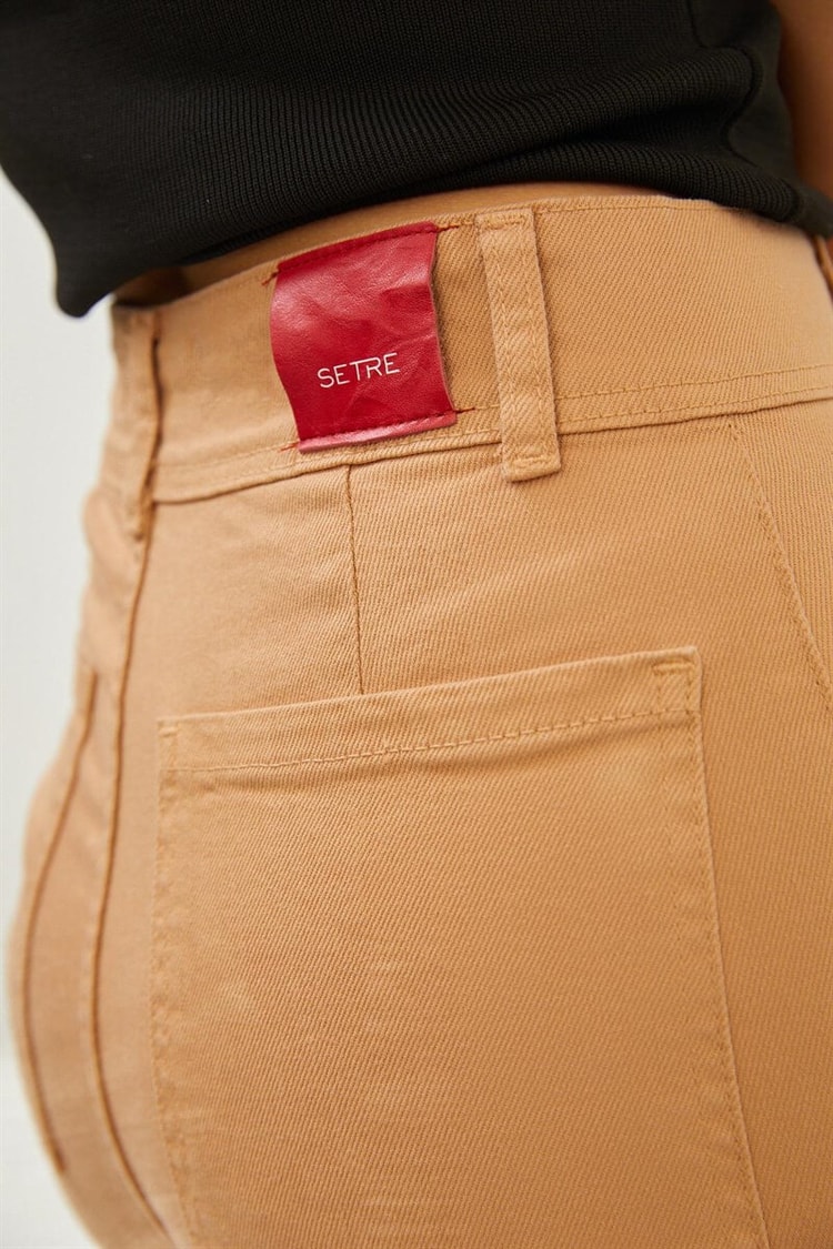 Bej Yüksek Bel Culotte JeanST060S31683003