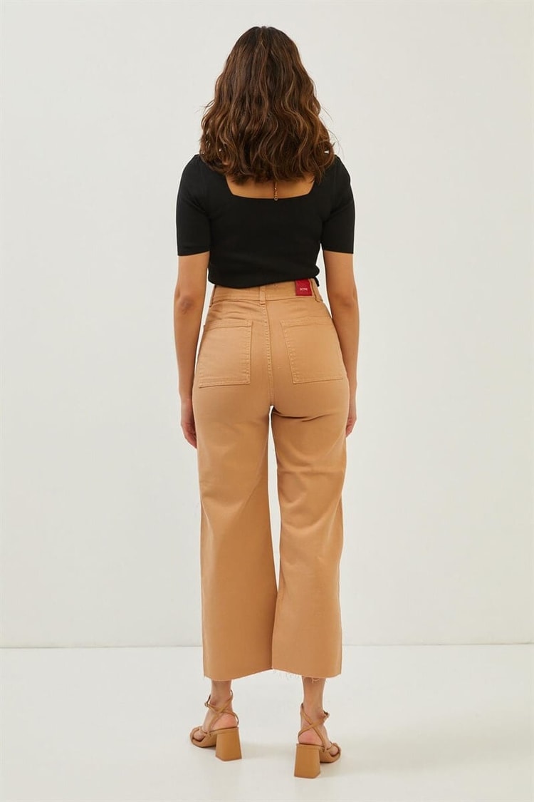 Bej Yüksek Bel Culotte JeanST060S31683003