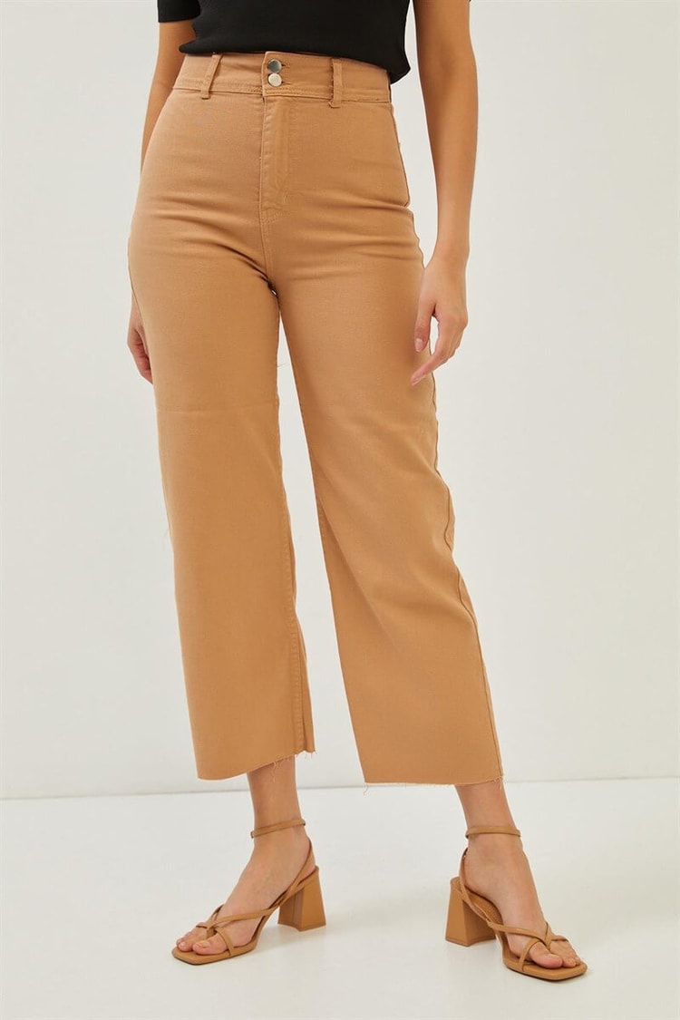Bej Yüksek Bel Culotte JeanST060S31683003