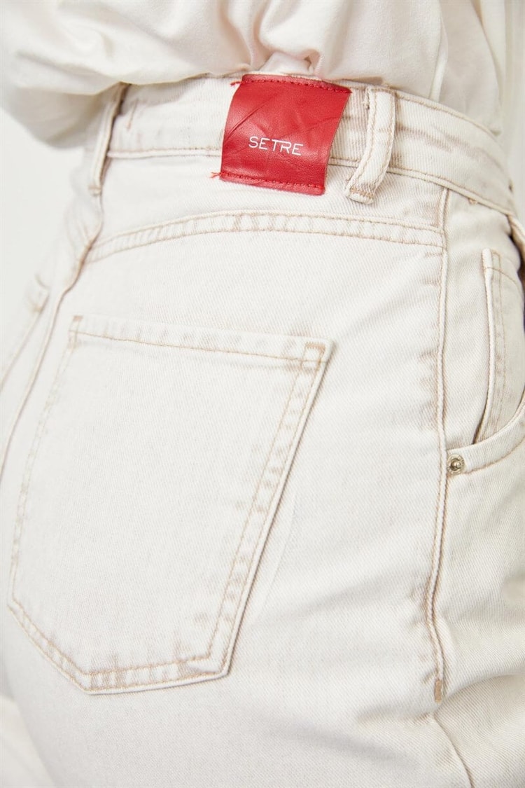 Bej Yüksek Bel Mom JeanST060S20046702