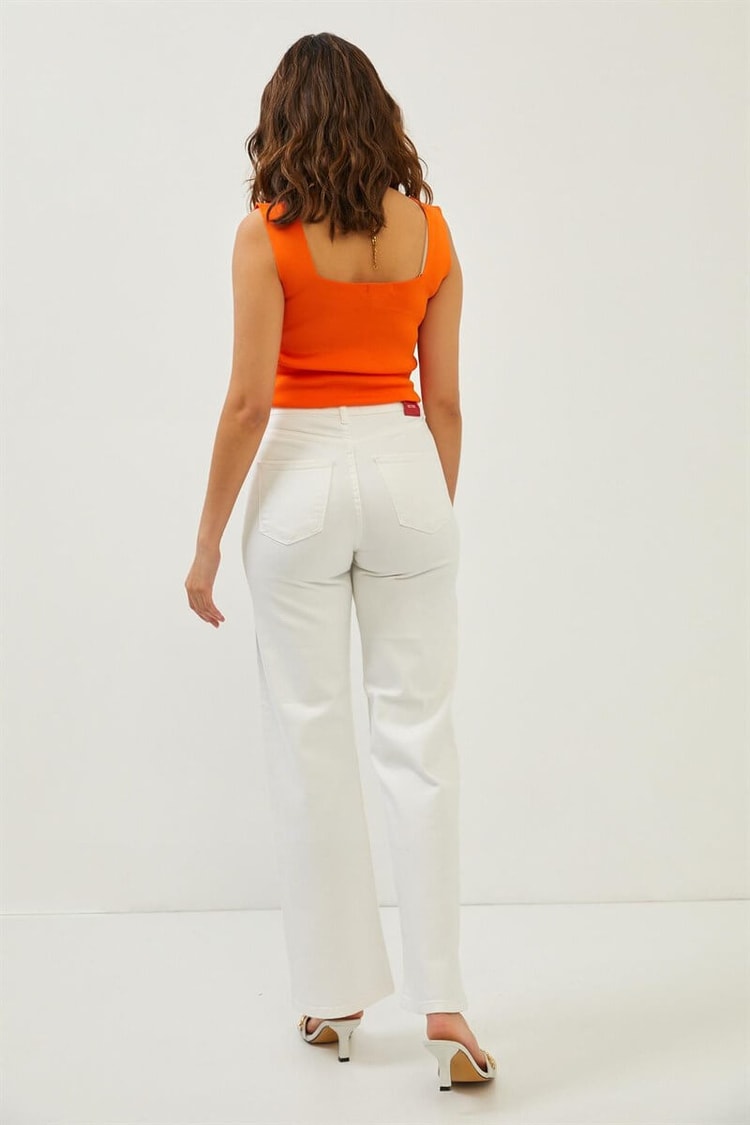 Beyaz Yüksek Bel Culotte PantolonST070S31731001