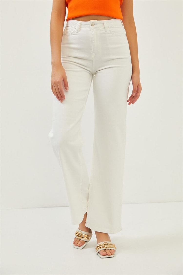 Beyaz Yüksek Bel Culotte PantolonST070S31731001