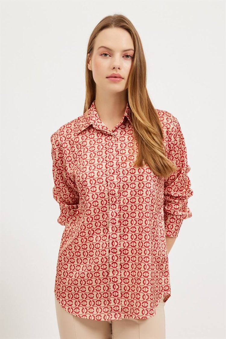 Bordo Rahat Kesim Uzun Kol GömlekST060W55215003