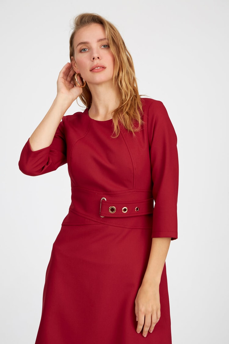 Bordo Truvakar Kol Midi ElbiseST050W4061401