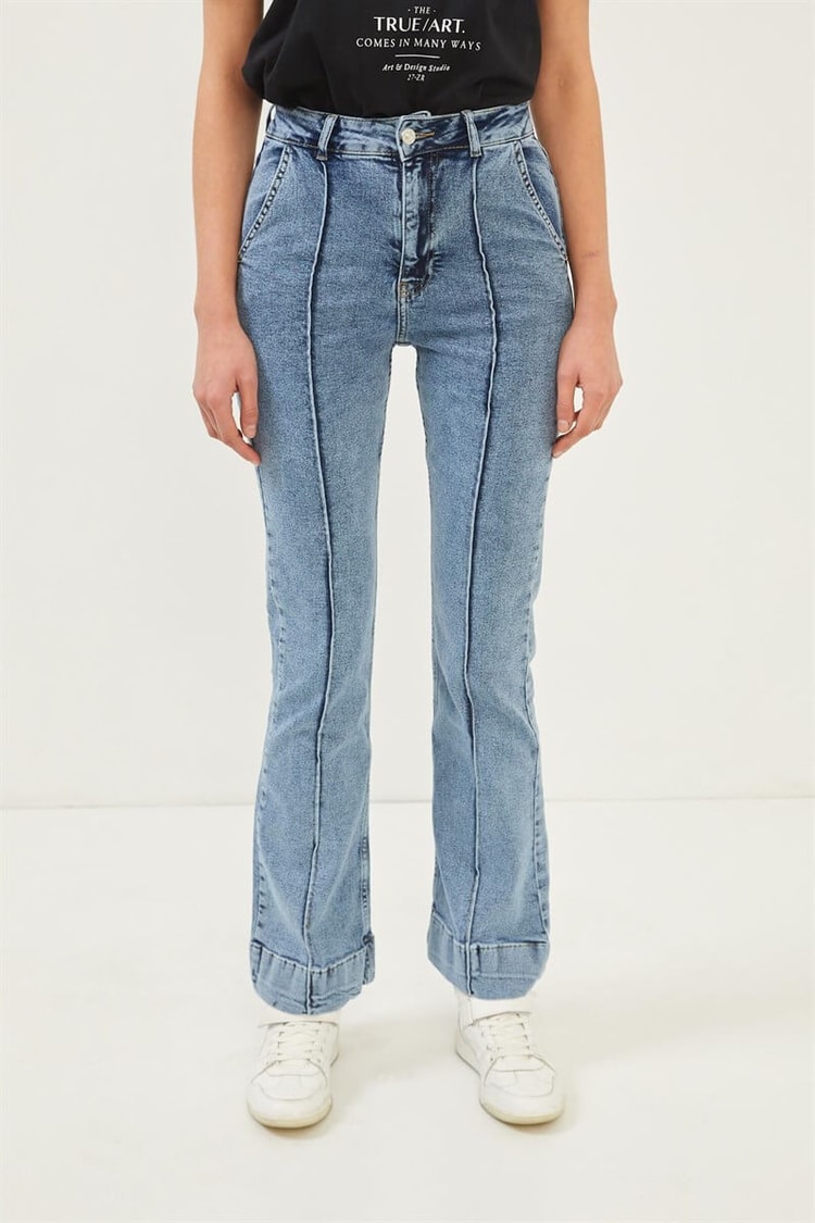 Buz Mavisi Yüksek Bel Flare JeanST060S31683001