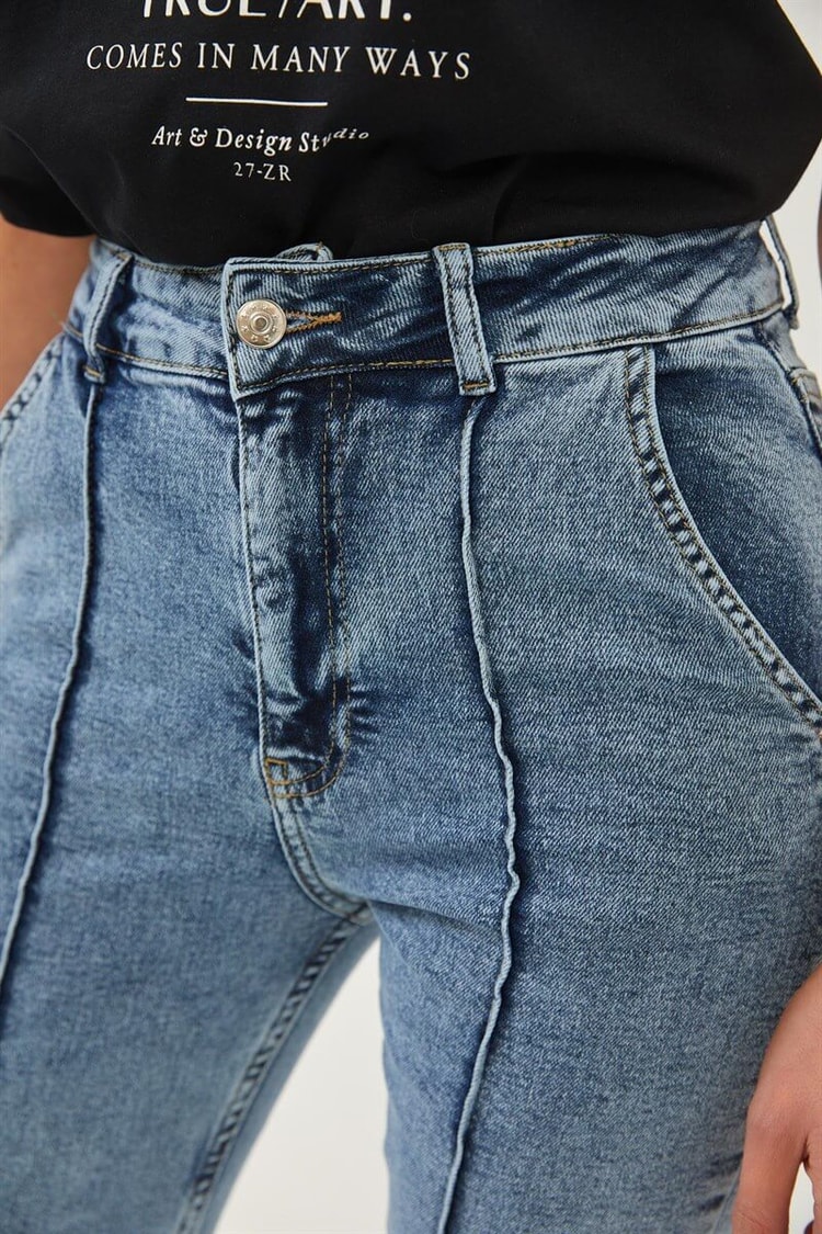 Buz Mavisi Yüksek Bel Flare JeanST060S31683001
