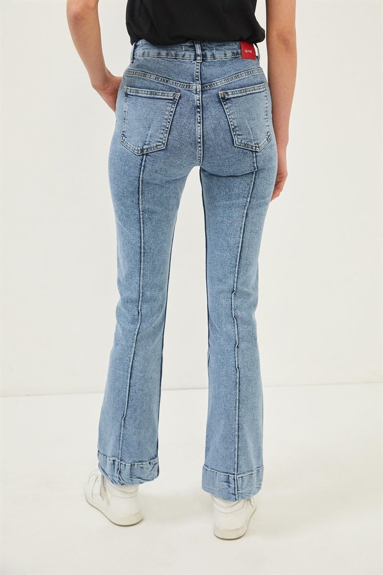 Buz Mavisi Yüksek Bel Flare JeanST060S31683001