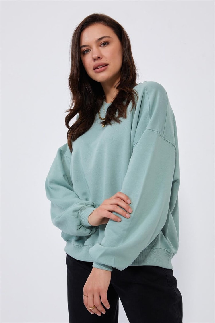 Çağla Bisiklet Yaka Oversize S-ShirtST040W72011004