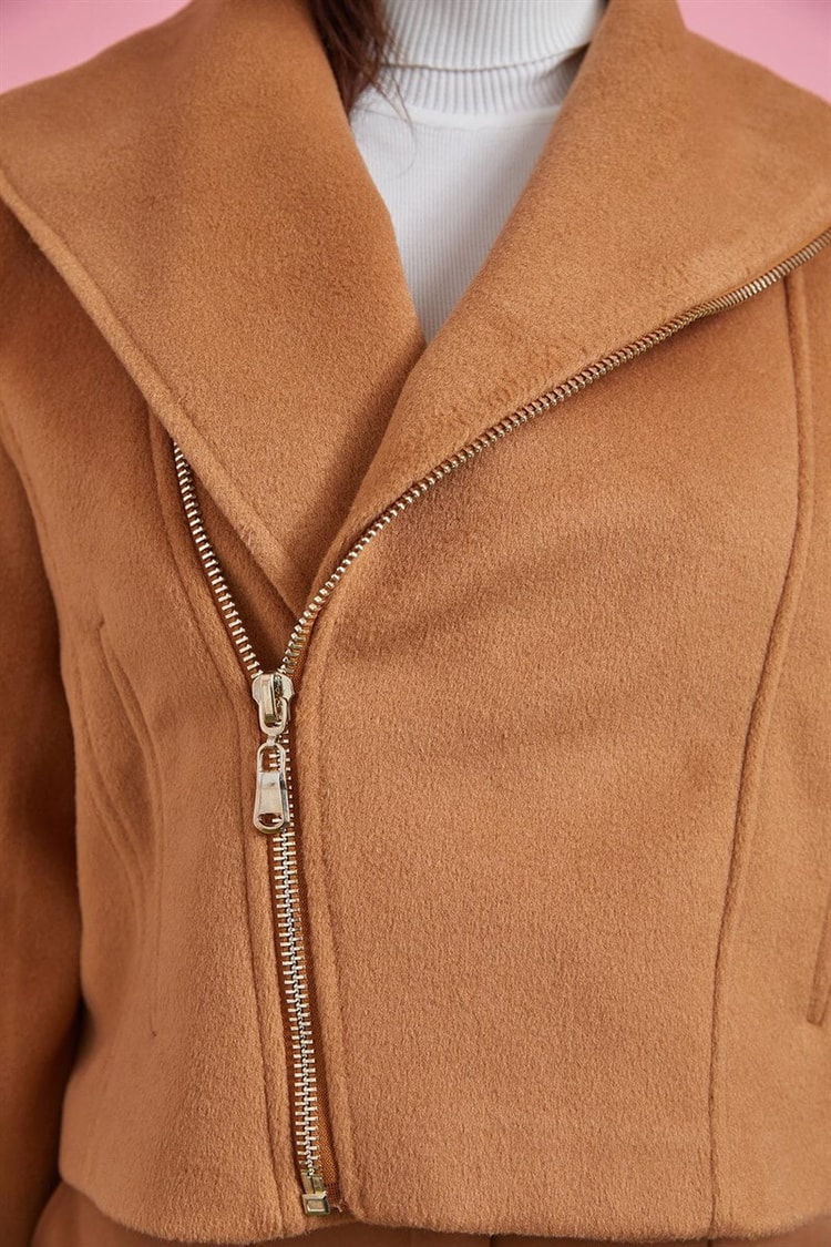 Camel Fermuarlı Kaşe CeketST060W87032001