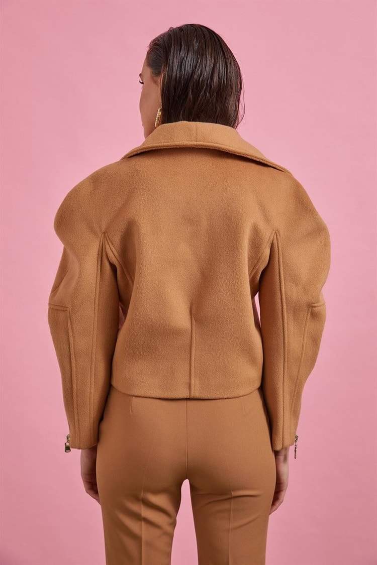 Camel Fermuarlı Kaşe CeketST060W87032001