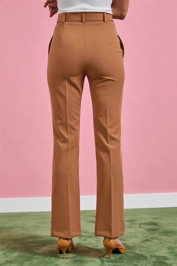 Camel Kemerli Yüksek Bel Kumaş PantolonST060W20598001