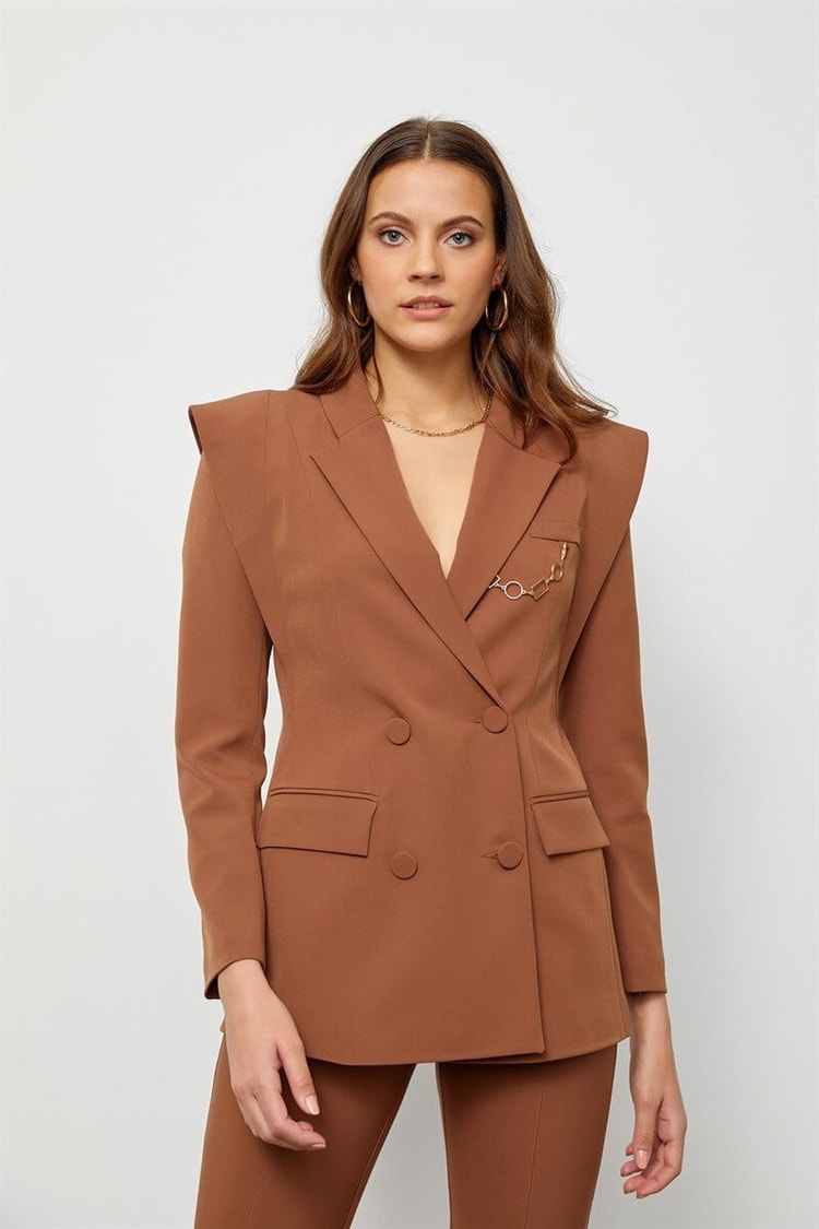 Camel Sivri Omuzlu Ceket Pantolon TakımST050S6006801