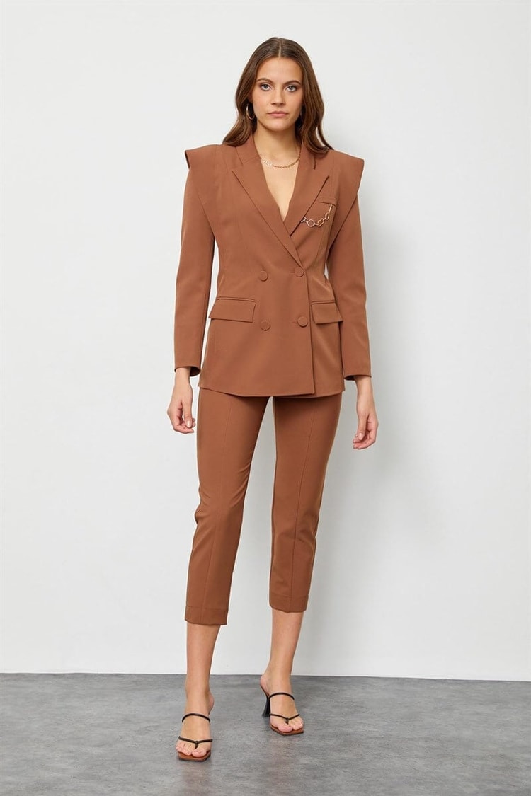 Camel Sivri Omuzlu Ceket Pantolon TakımST050S6006801