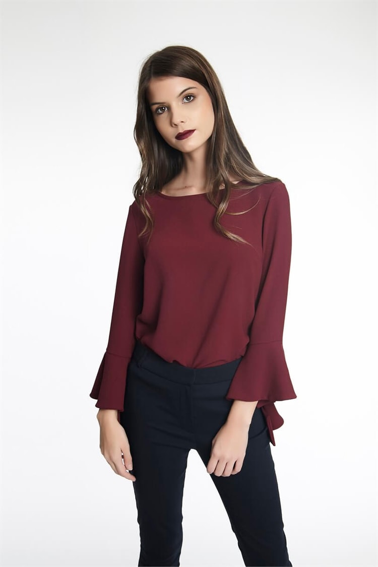 Kolları Volanlı Bluz