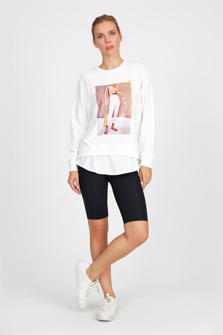 Ekru - Uzun Kol S-ShirtST050W7202401