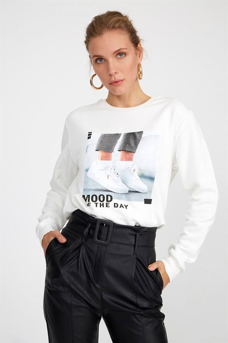 Ekru - Uzun Kol S-ShirtST050W7202501