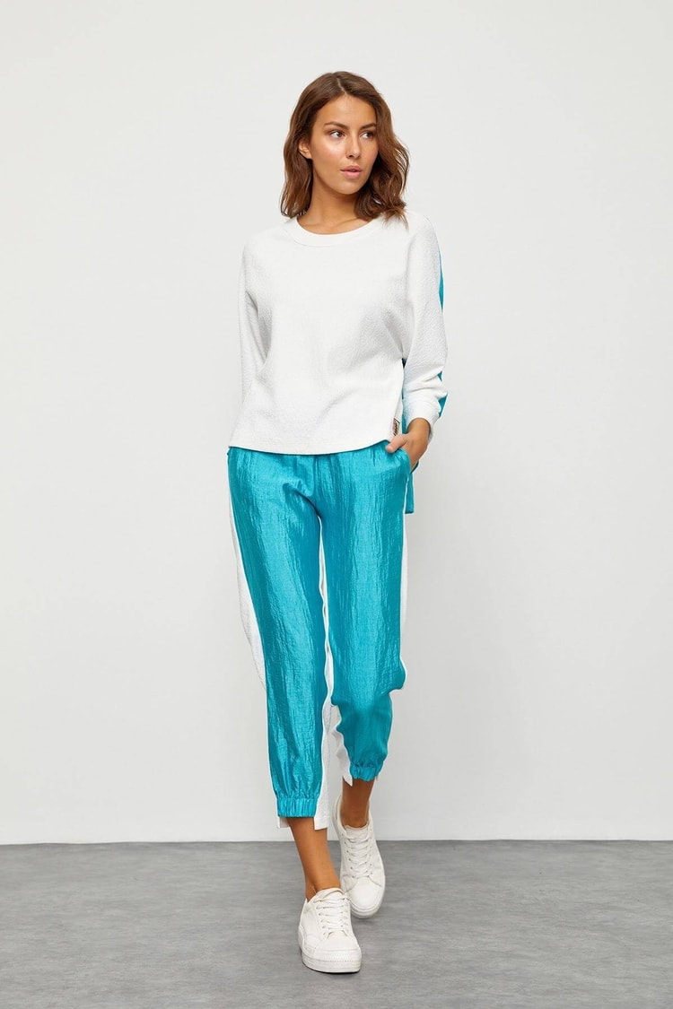 Ekru-Atlantis Color Block Eşofman TakımıST050S6006702