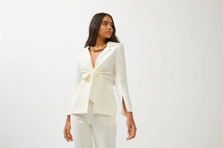Ekru Bağlama Detaylı Kruvaze Blazer CeketST060S90350001