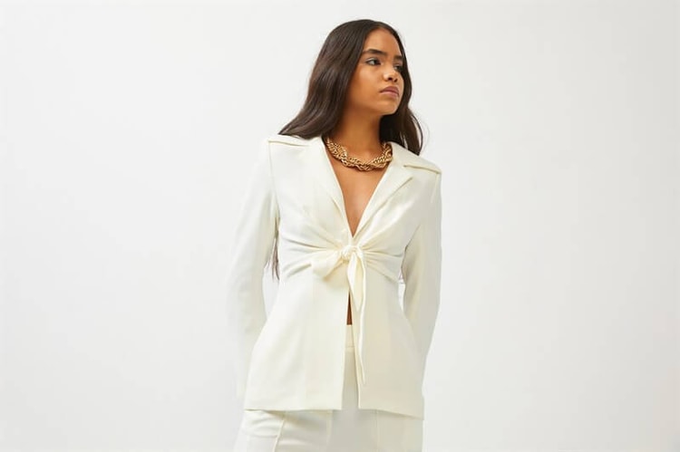 Ekru Bağlama Detaylı Kruvaze Blazer CeketST060S90350001