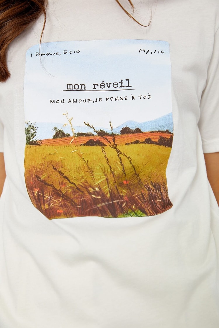 Ekru Baskılı Kısa Kol T-ShirtST060S71190011