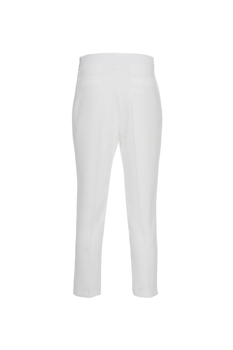 Ekru Bel Beli Şeritli Cepli Havuç Kumaş PantolonST050S2026301