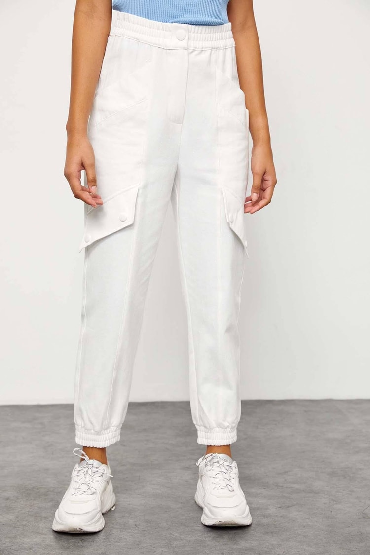 Ekru Beli Lastikli Jogger PantolonST050S20404002