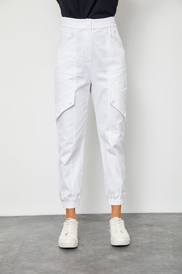 Ekru Beli Lastikli Jogger PantolonST050S2040401