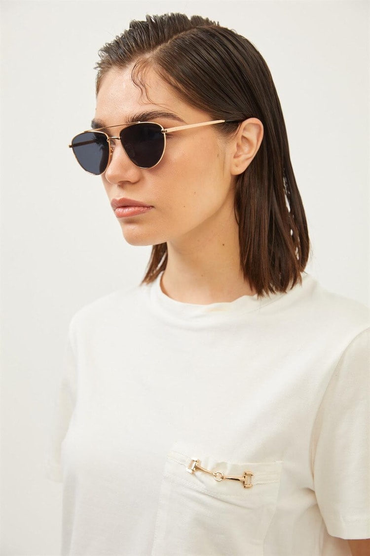 Ekru Bisiklet Yaka Baskılı T-ShirtST060S71263001